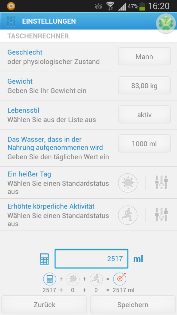 Zunächst die "Parameter"