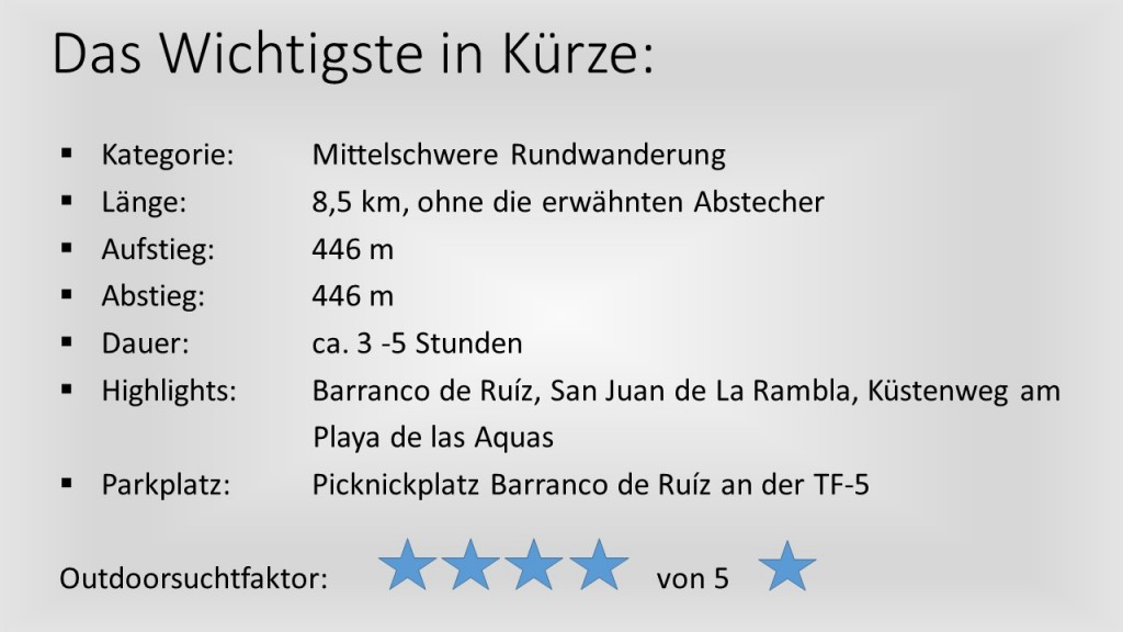 Das Wichtigste in Kürze - Anaga