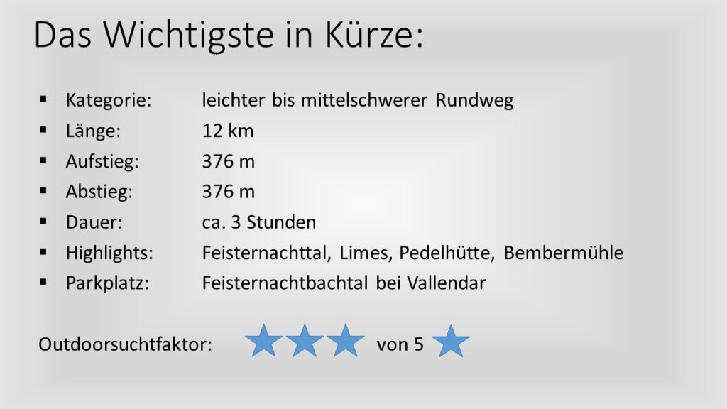 Das Wichtigste in Kürze - Waldschluchtenweg