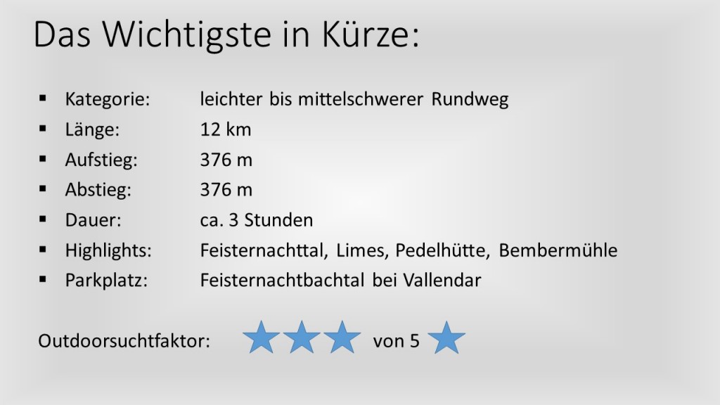 Das Wichtigste in Kürze - Waldschluchtenweg