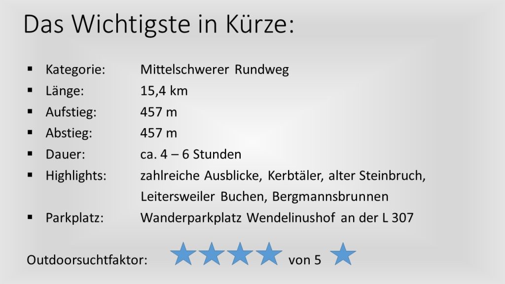 Das Wichtigste in Kürze - Tiefenbachpfad