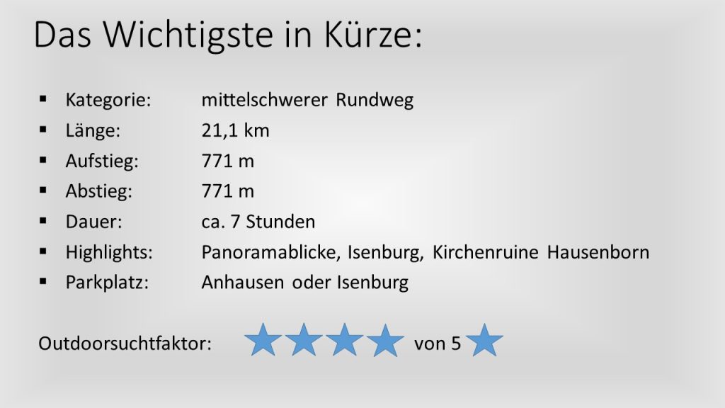 Das Wichtigste in Kürze - Iserbachschleife
