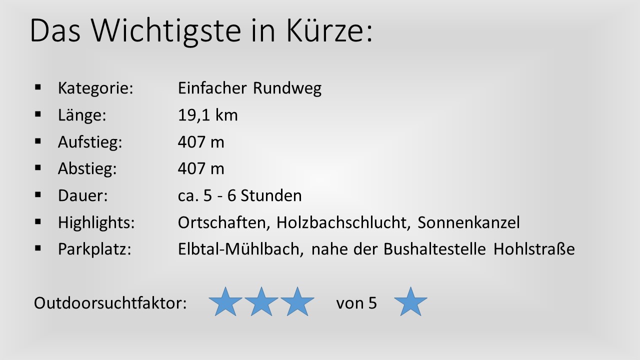 Das Wichtigste in Kürze - Elbtal