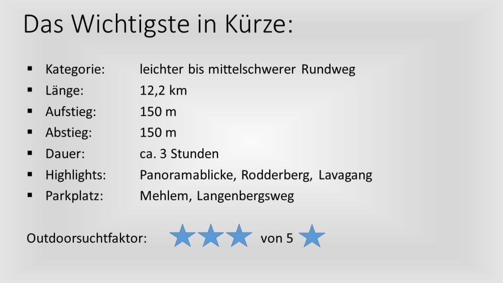 Wandern am Rodderberg - das Wichtigste in Kürze