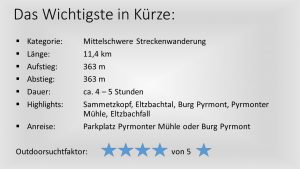 Fakten Traumpfad Pyrmonter Felsensteig