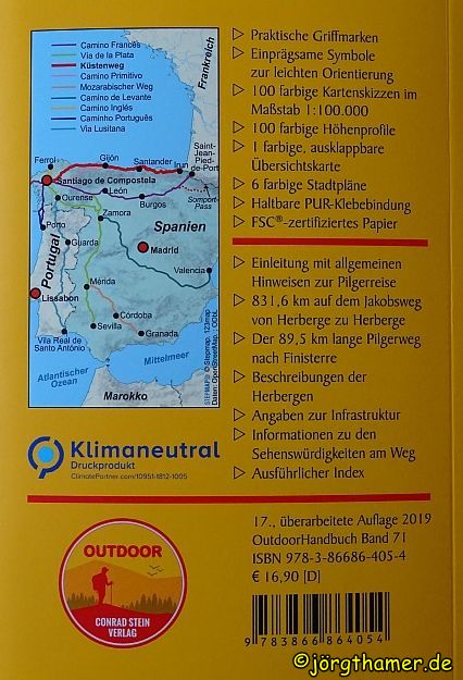 Rückseite Wanderführer Camino del Norte Conrad Stein Verlag