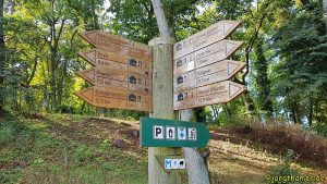Wandern Mecklenburgische Seenplatte - Wegweiser in Speck