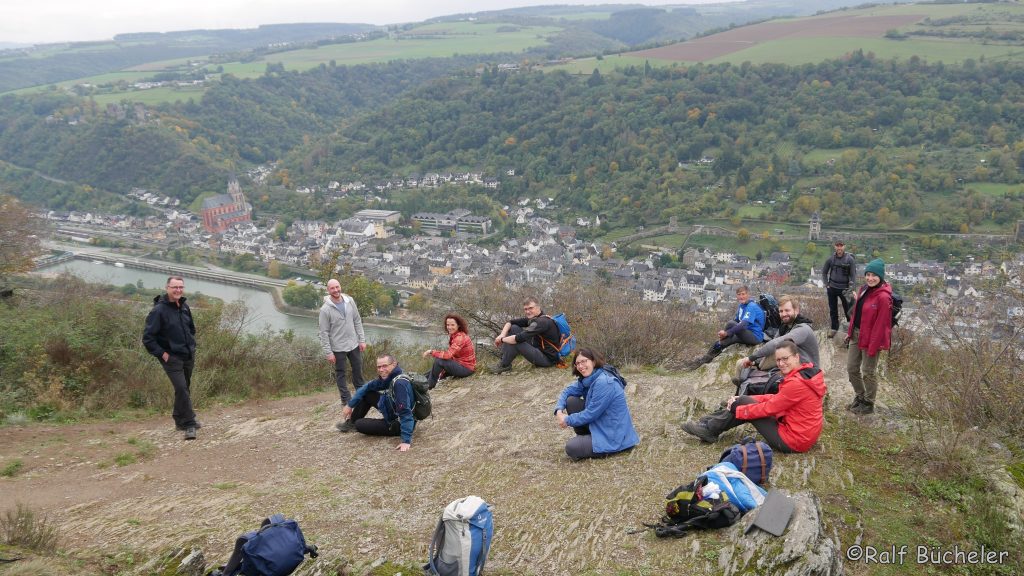 Unsere kleine Wandergruppe am Rheinsteig