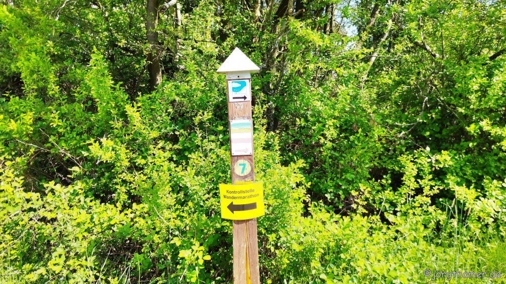 Wegweiser Kontrollstelle Wandermarathon Donnersberg