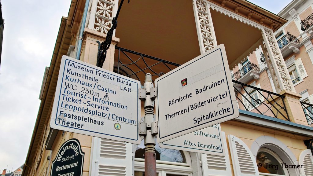 Wegweiser in Baden-Baden